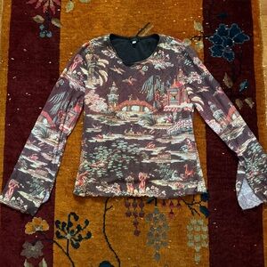 Vintage y2k Flutter Sleeve Top